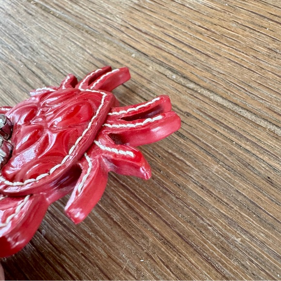 Coach Vintage Red Patent Leather Crab Key Fob - Picture 9 of 11